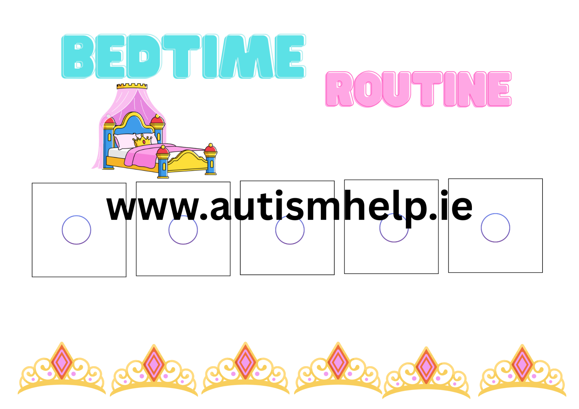 Bedtime Routine Visual Board - Princess