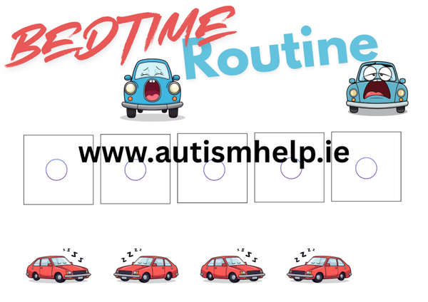 Bedtime Routine Visual Board - Cars