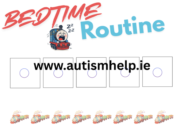 Bedtime Routine Visual Board - Trains