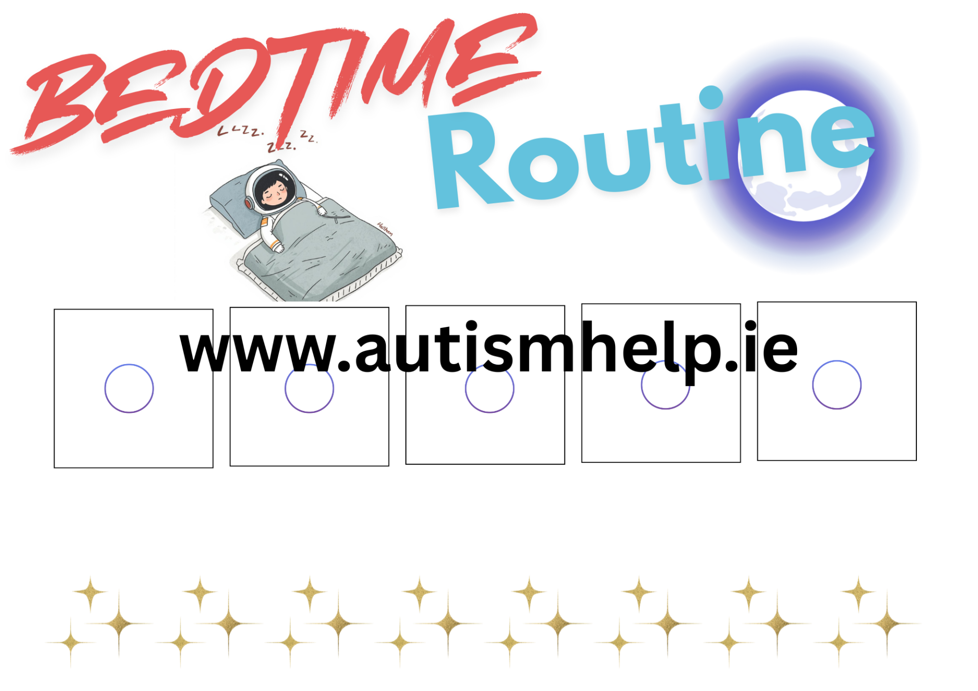 Bedtime Routine Visual Board - Space