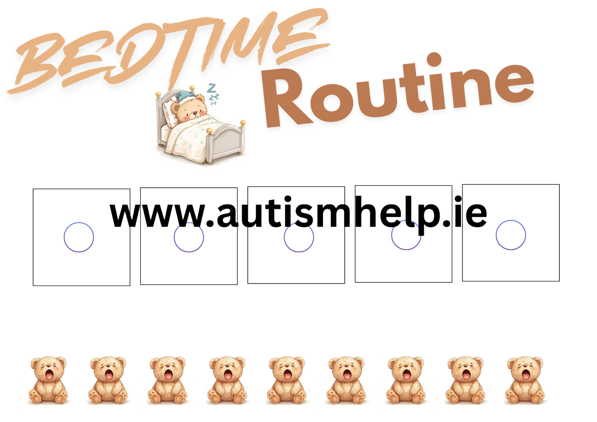 Bedtime Routine Visual Board - Teddy