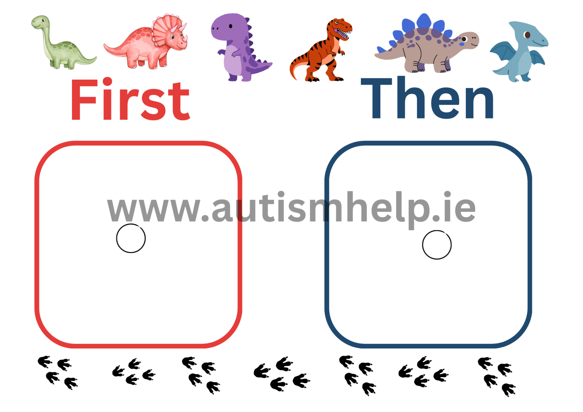 First and Then Visual Board- Dinosaur