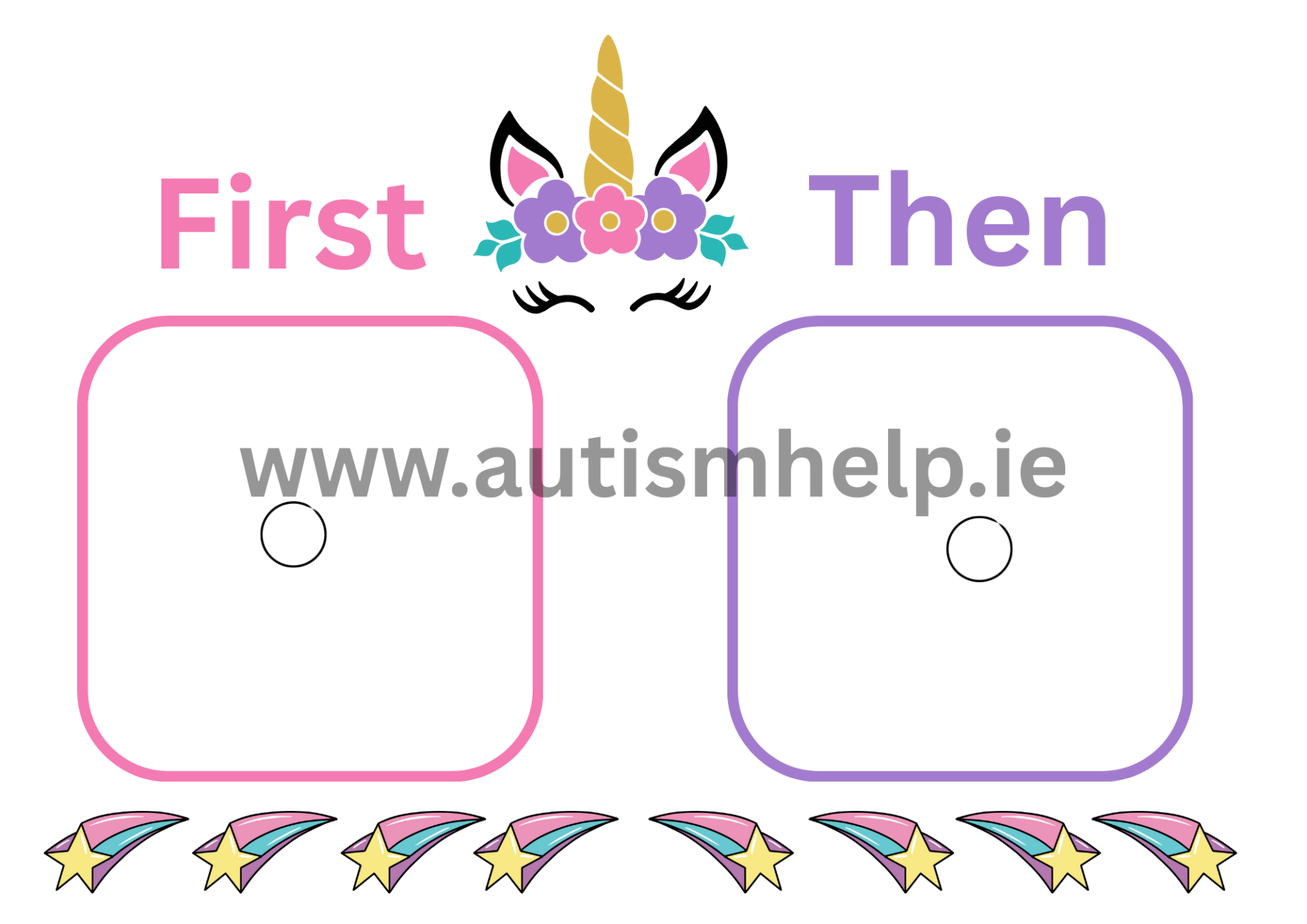 First and Then Visual Board- Unicorn