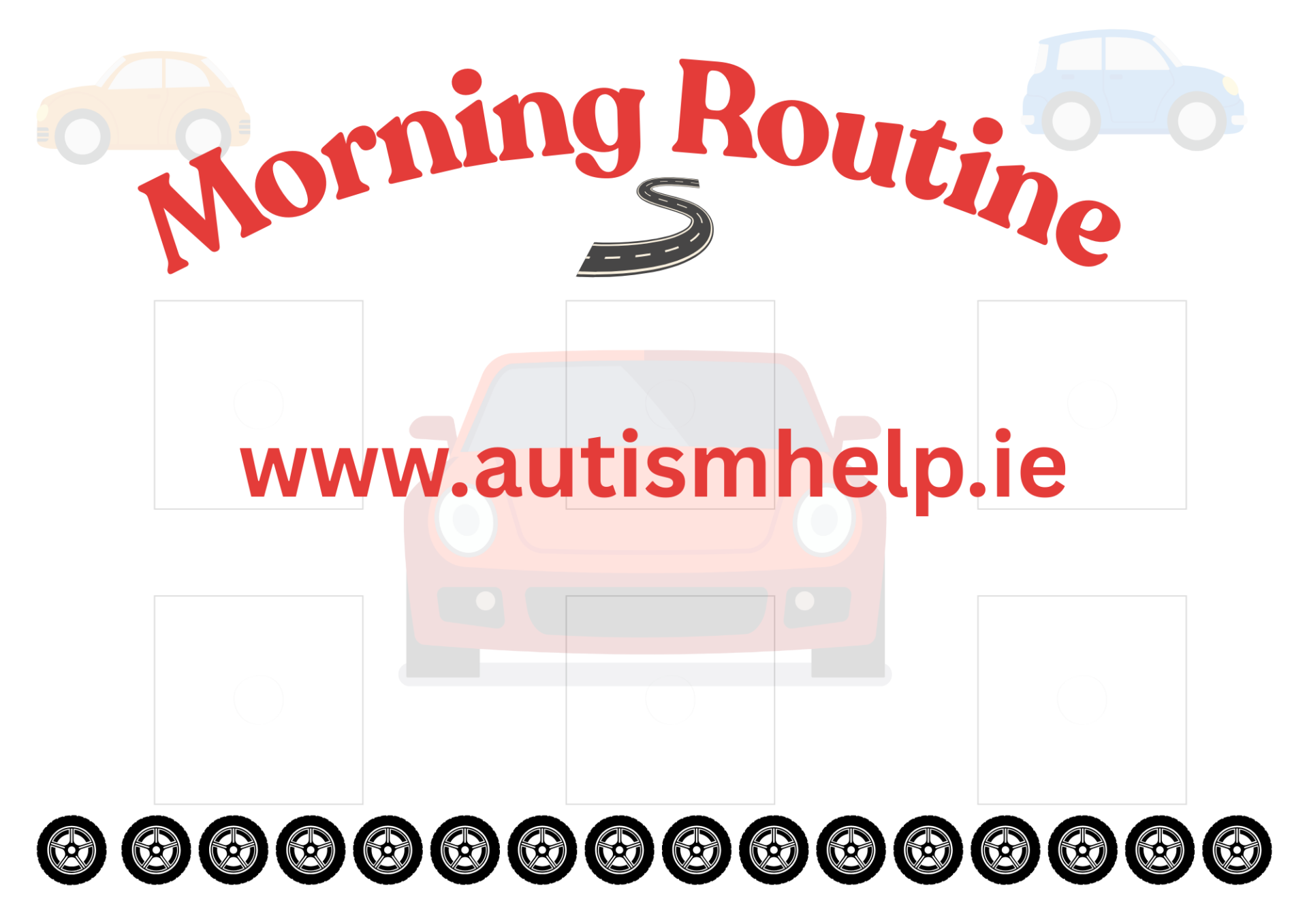 Morning Routine Visual Schedule- Cars