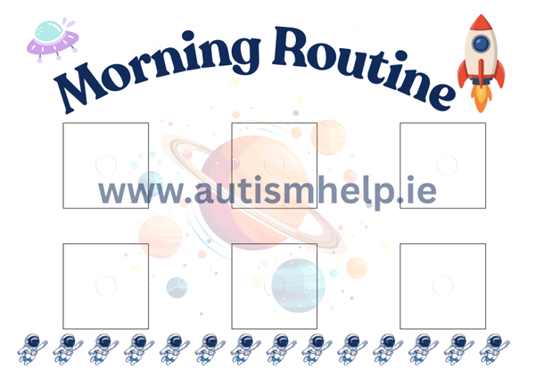 Morning Routine Visual Schedule- Space