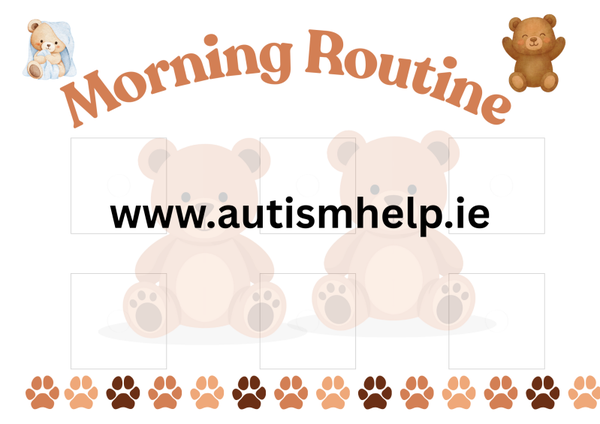 Morning Routine Visual Schedule- Teddybear