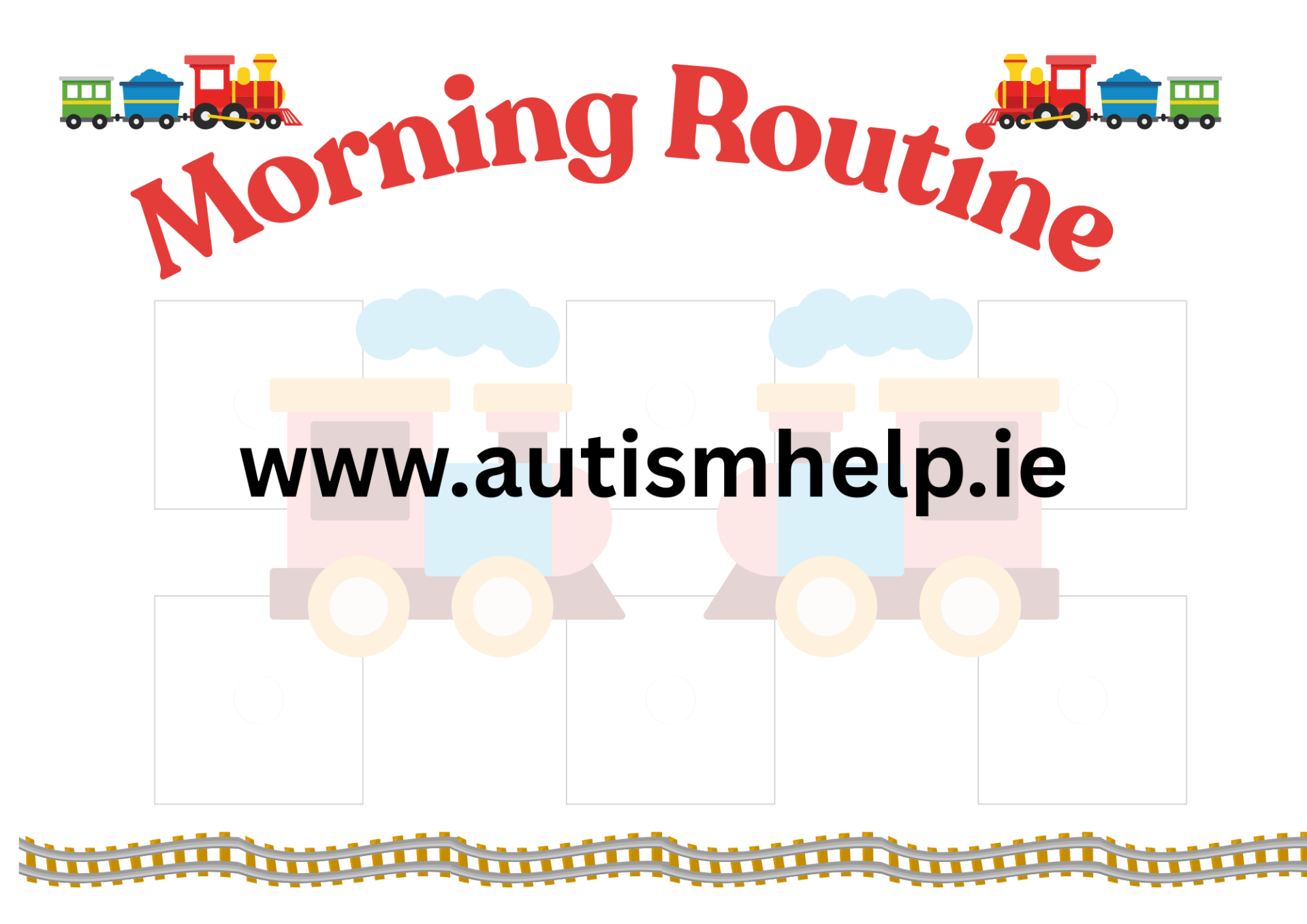 Morning Routine Visual Schedule - Trains