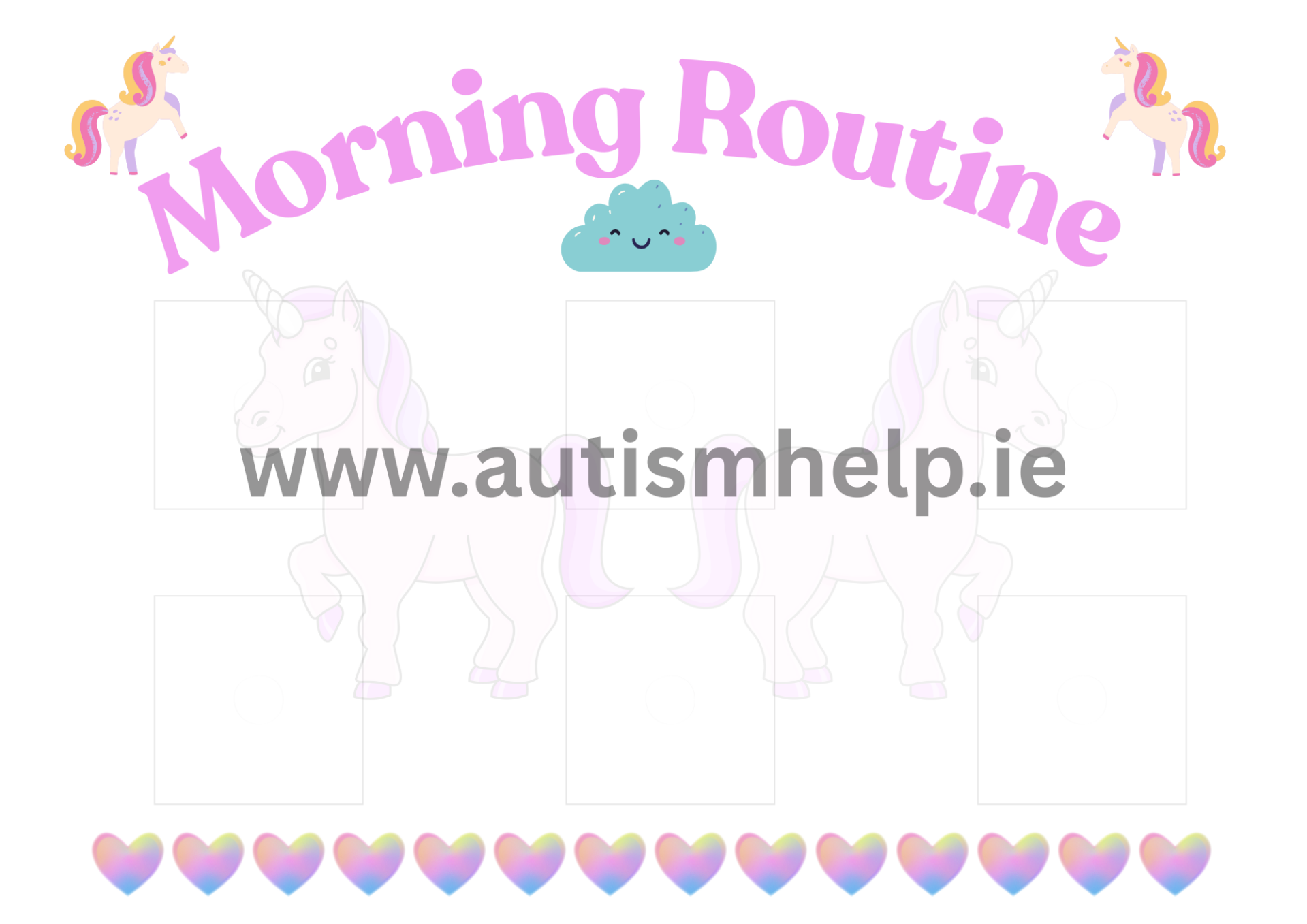 Morning Routine Visual Schedule- Unicorn