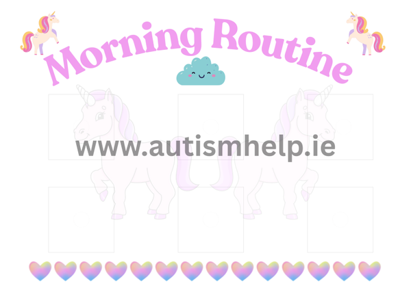 Morning Routine Visual Schedule- Unicorn