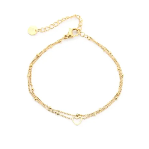 Hartje armband dubbel