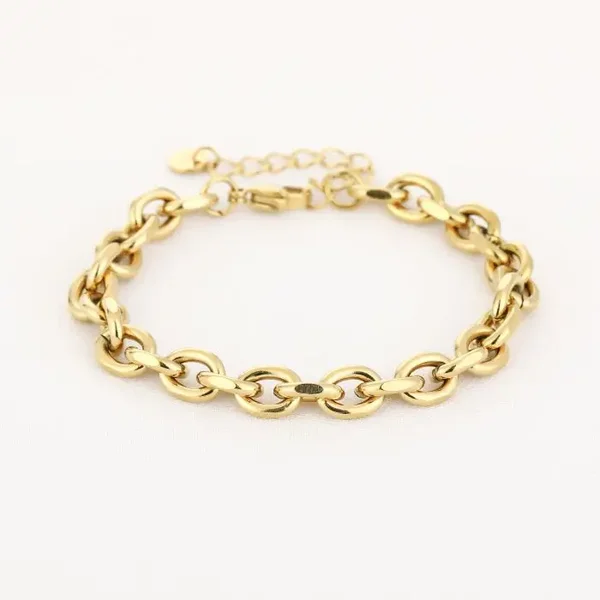 Luxe schakel armband goud