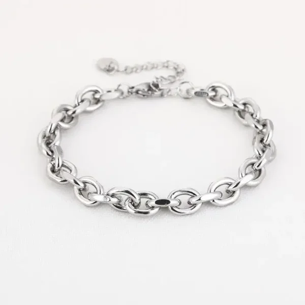 Luxe schakel armband silver