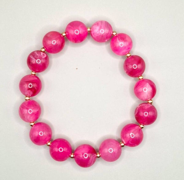 Kralen armband, roze
