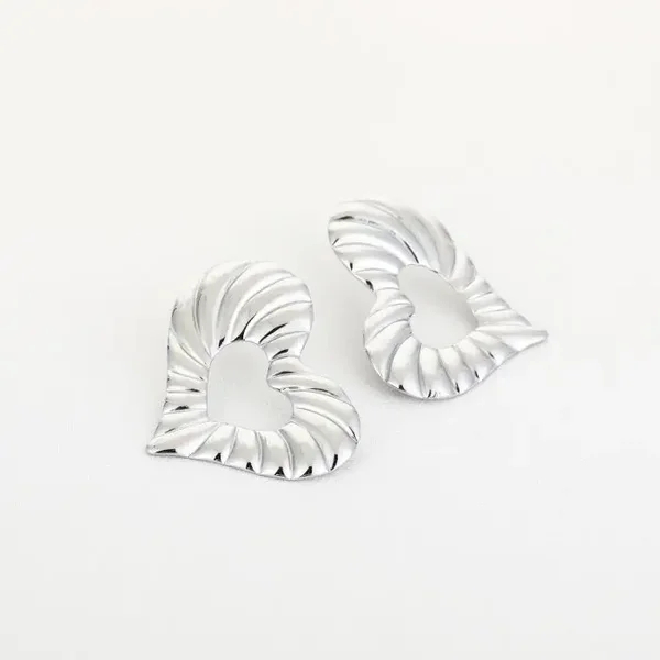 Hartje oorbellen, Silver