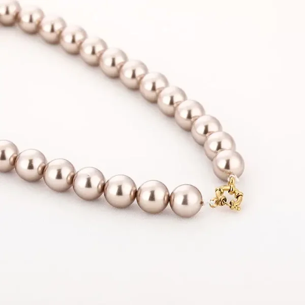 12mm Parel ketting, Champagne
