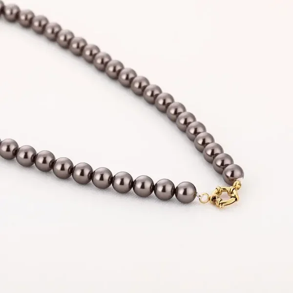8mm Parel ketting, Chocolate