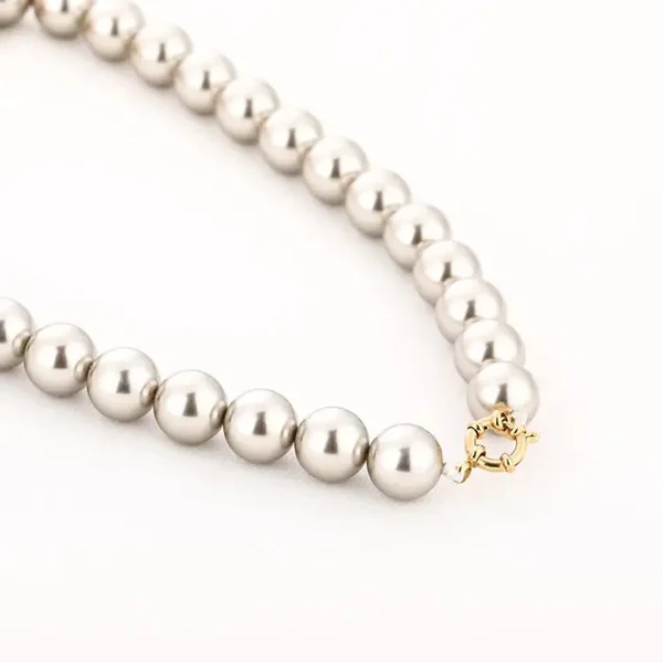 12 mm Parel ketting , D, Champagne