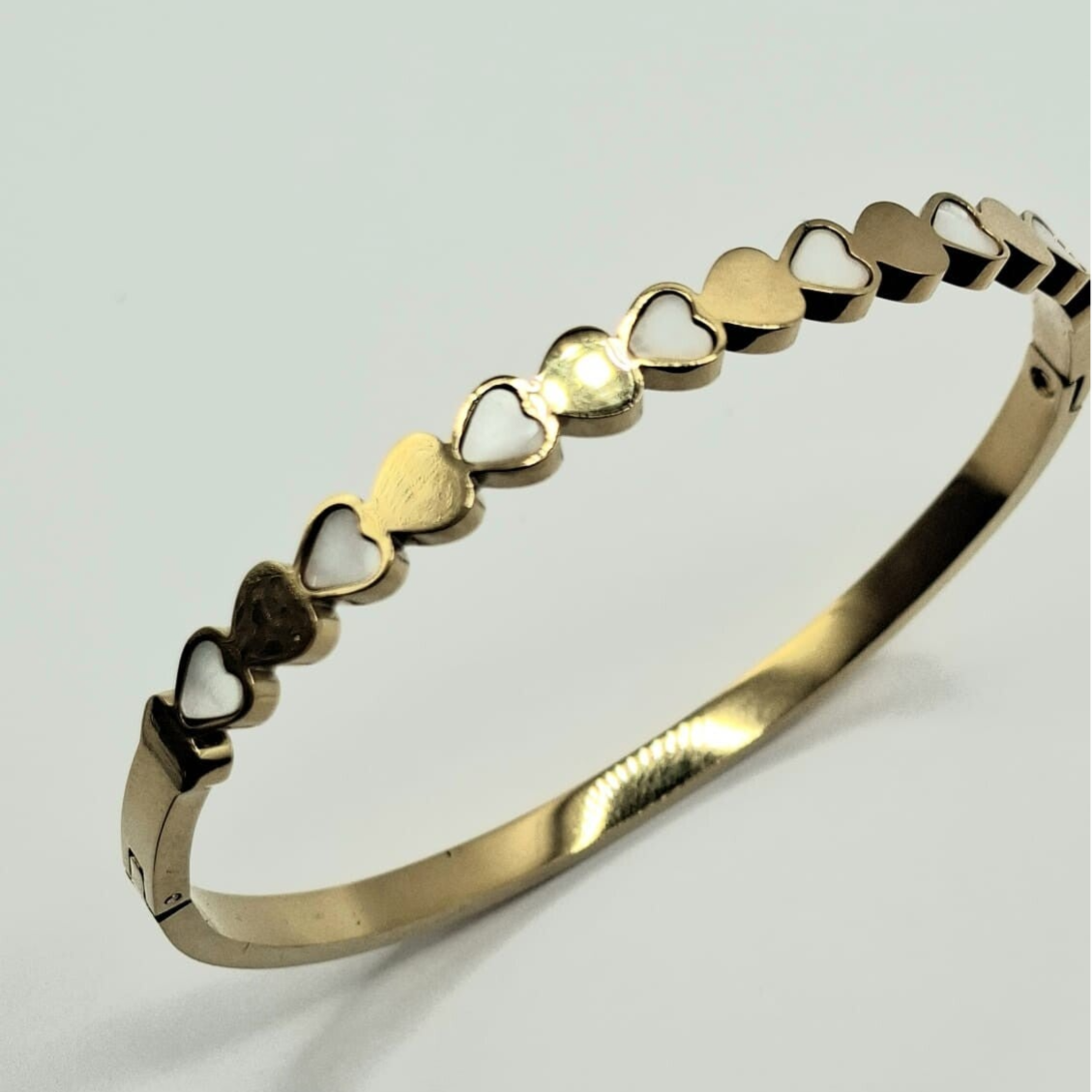 Bangle, armband met hartjes, GL