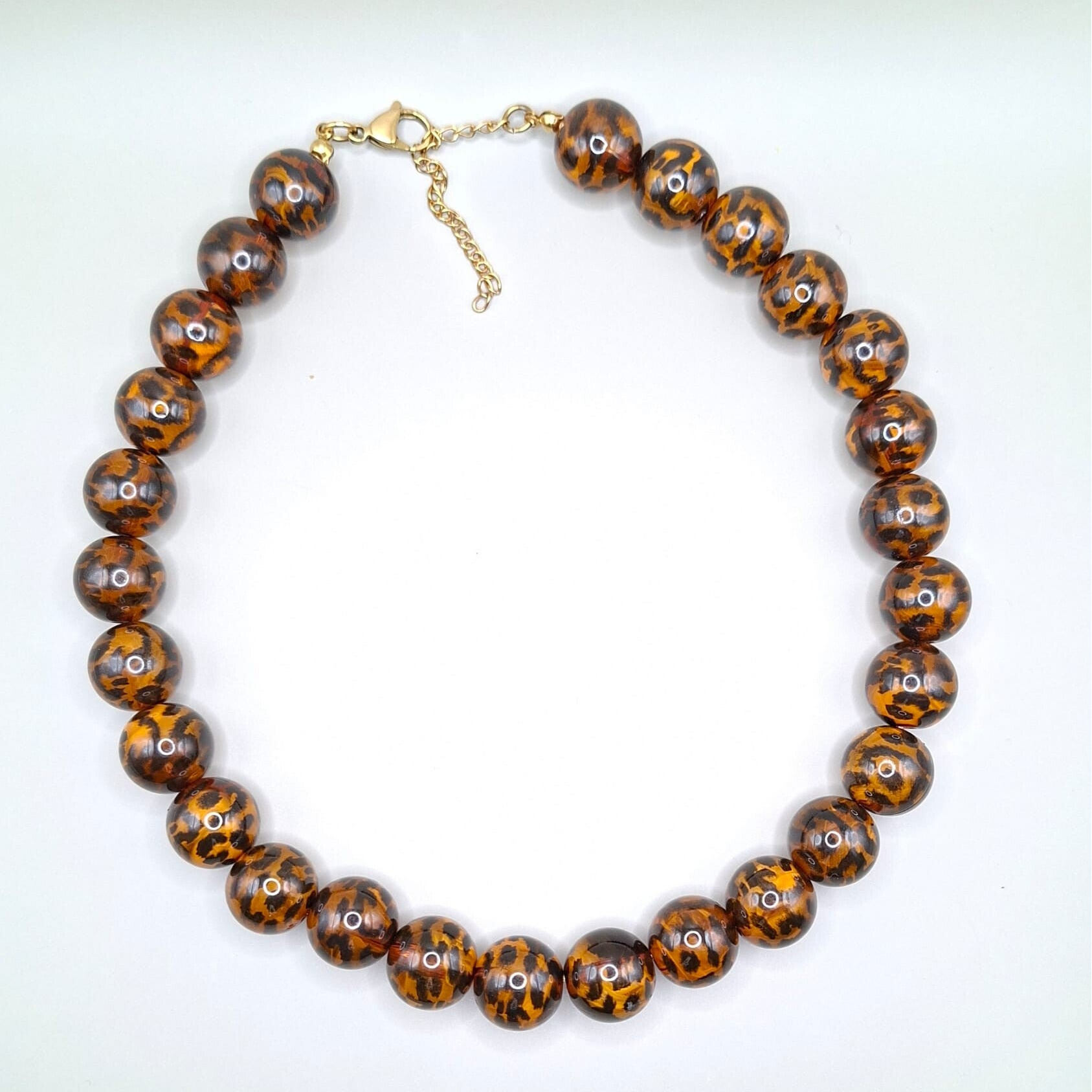 Kralen Ketting met bruine gemarmerde kralen