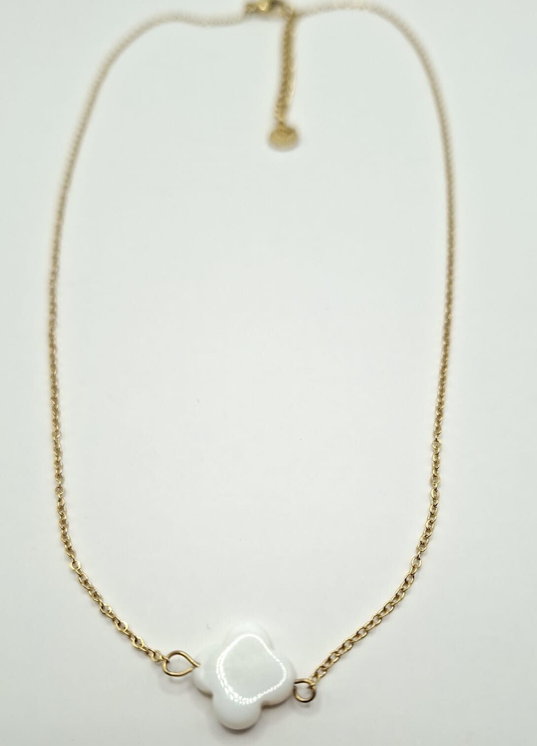 Ketting, goldlook met klavertje