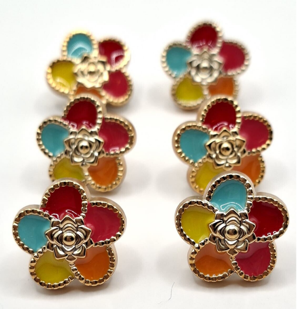 Veterkralen, set van 6, bloemen colour