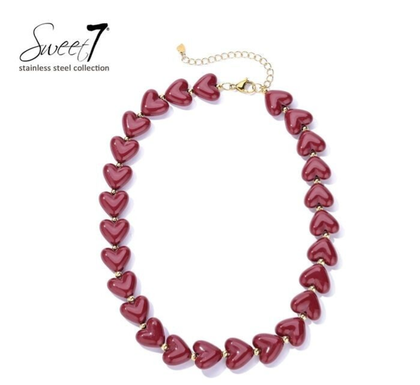 Hartjes kralen ketting