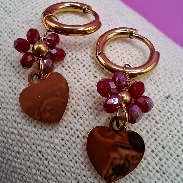 ring-oorbelletjes, rood