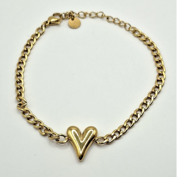 Schakelarmband met hartje, GL