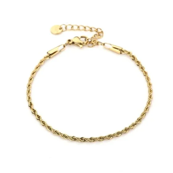 Dunne gedraaide schakel armband