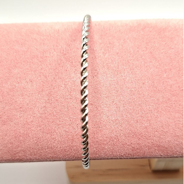 Bangle armband, silver