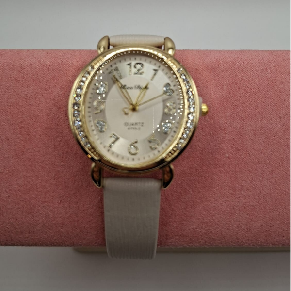 Dames horloge met beige band