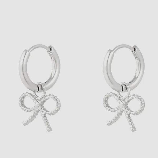 Oorbellen bow basic, Silver