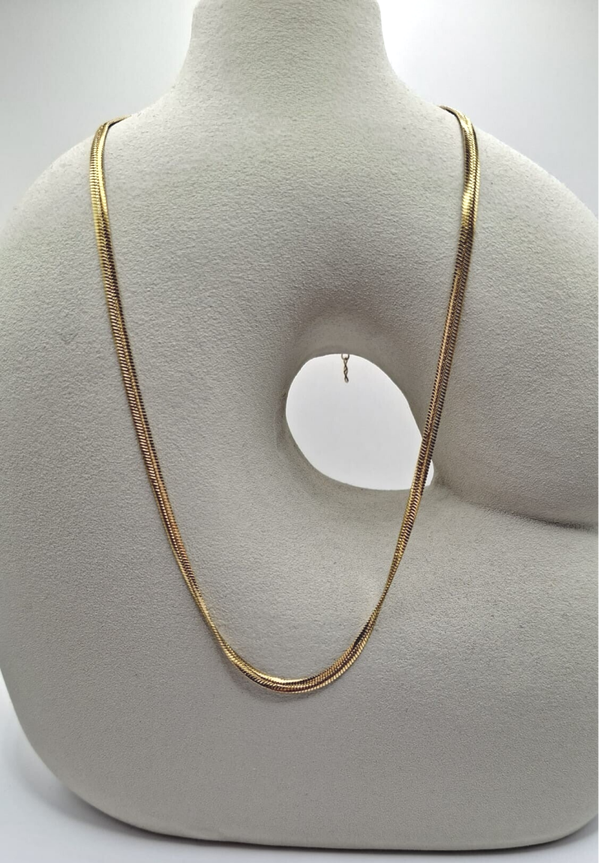 Platgeschakelde ketting, Goldlook 3 mm