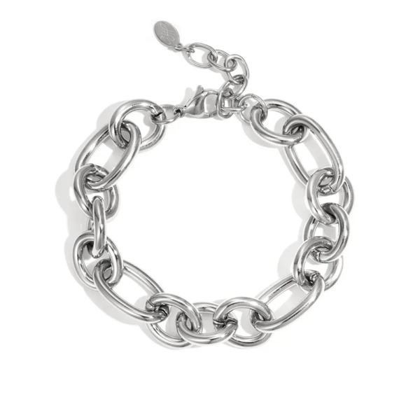 Armband Met Ronde Schakels, in goud of zilver