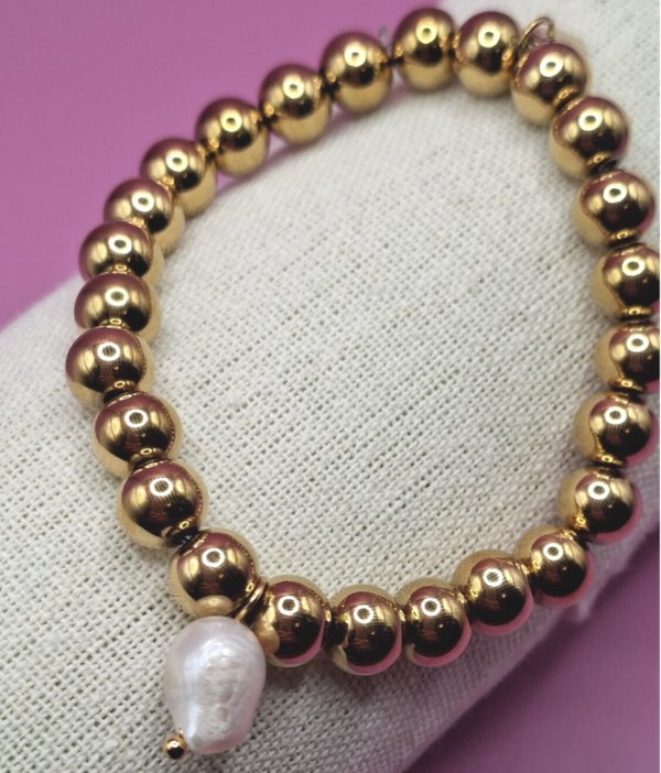 Armband met kralen en steen