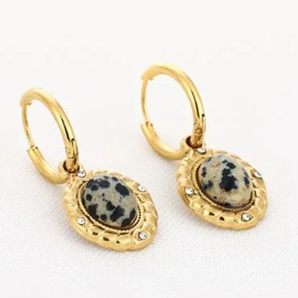 Oorbellen met natuursteen BOHO