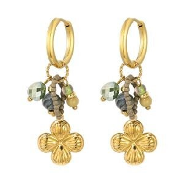 Oorringen met "green eye stone"