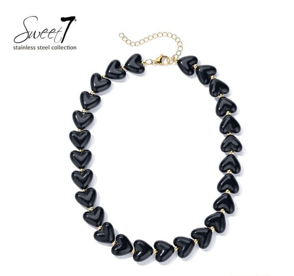 Hartjes kralen ketting