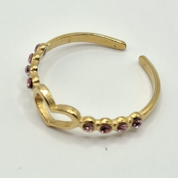 Hart ring met steentjes