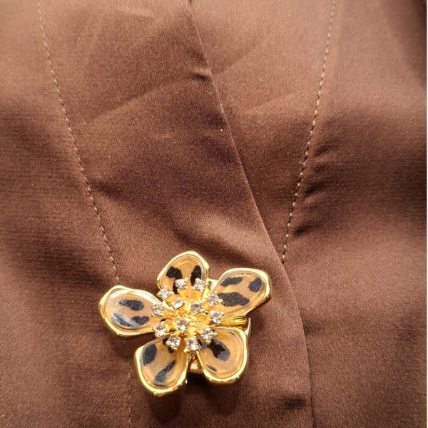 Set Knoopbuttons tijgerprint bloem