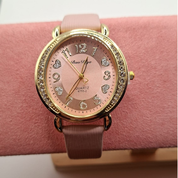 Dames horloge met roze band