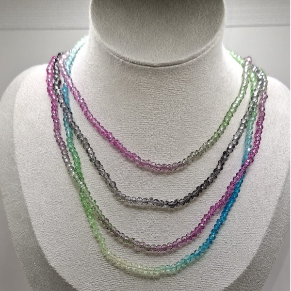 Ketting, glaskraal multicolor, meerdere kleuren