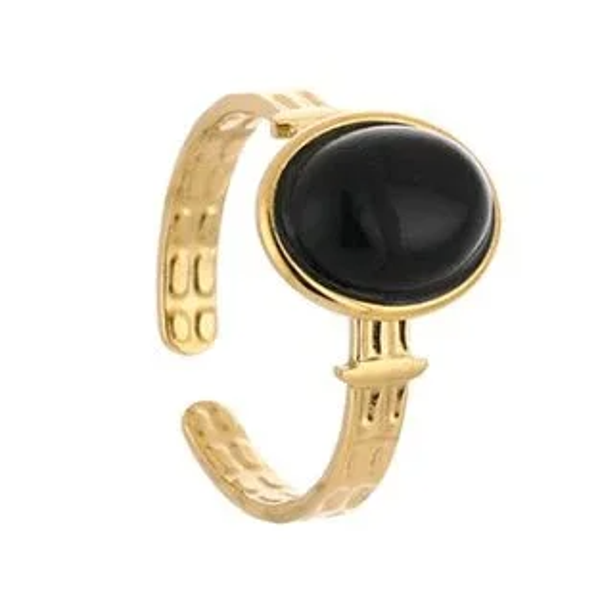 Natuur steen ring, Black