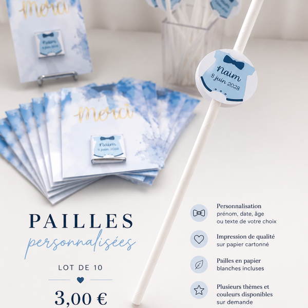 Pailles personnalisée x10
