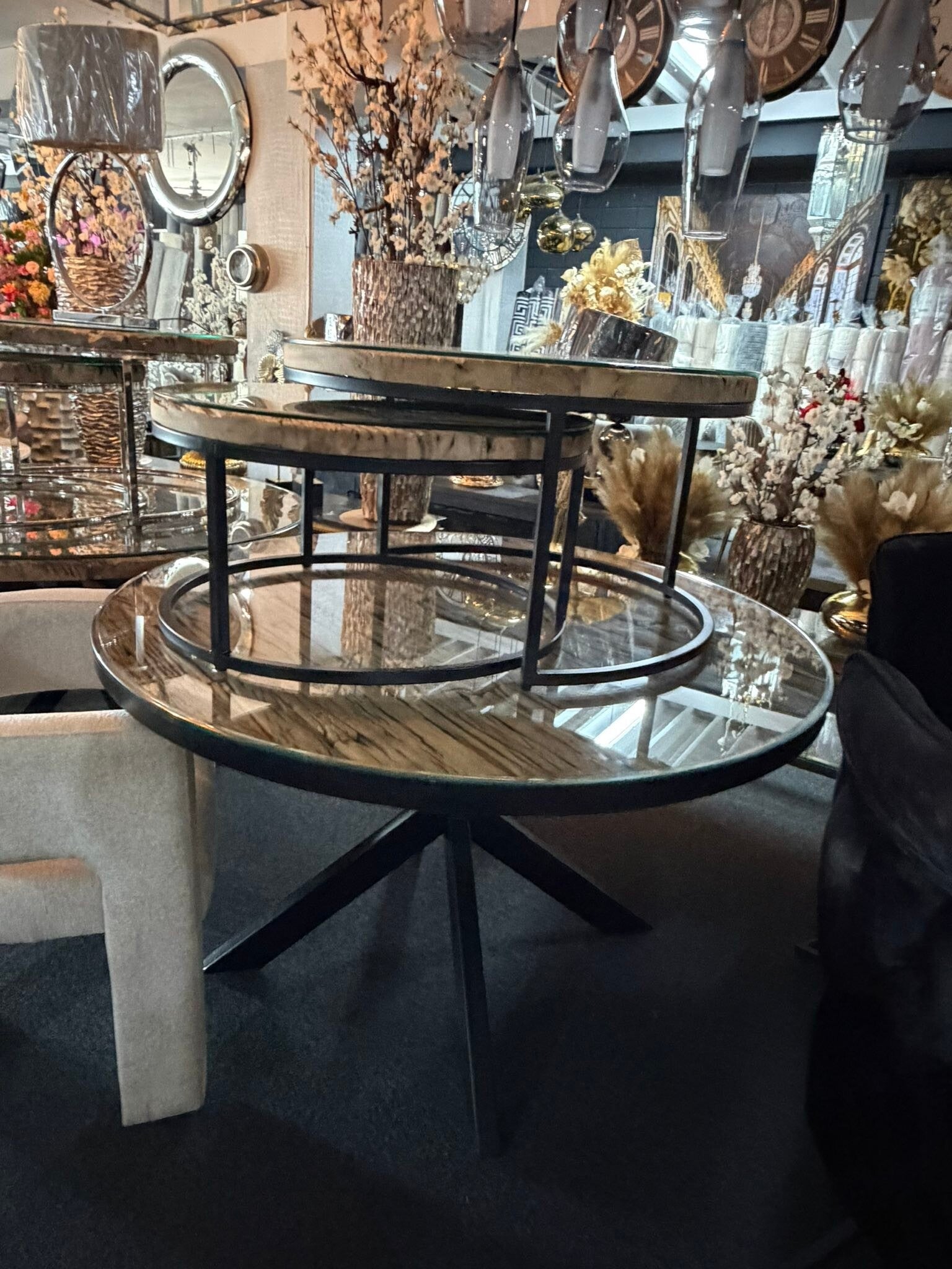 Sleeperwood tafel set met zwart rand