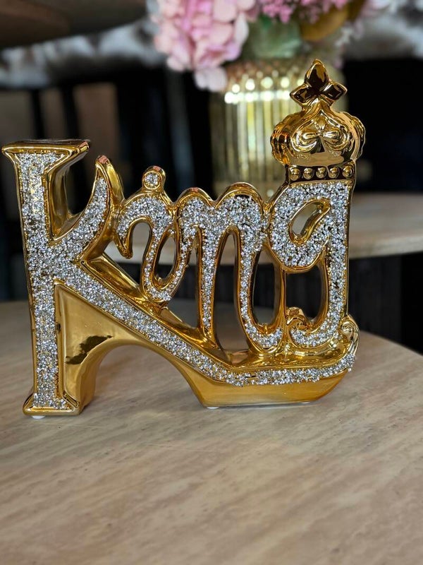 Decoratief beeld tekst king