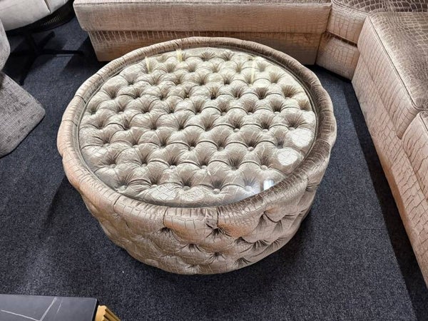 Luxe ronde salontafel croco stof