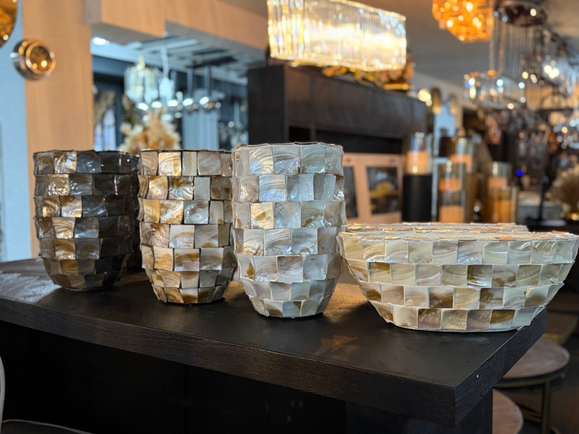 Schelpvazen pearl 3 kleuren