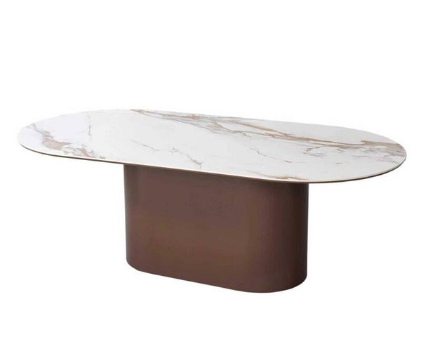 Brown Isabella salontafel rond ovaal