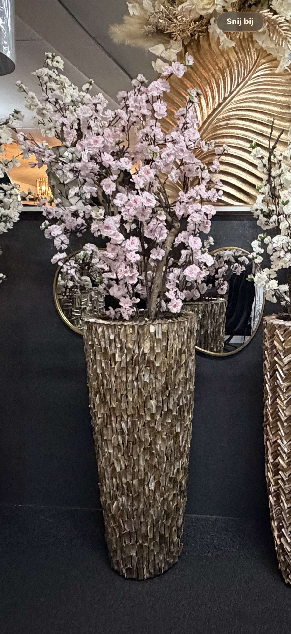 Schelp vaas 003 incl bloesem 1.65 hoog